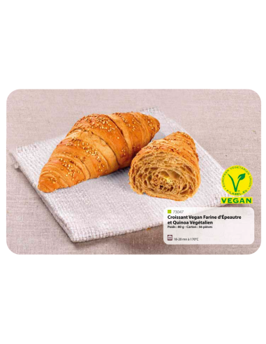 CROISSANT ESPELTA QUINOA VEGANO (2x 28uds) - 80g
