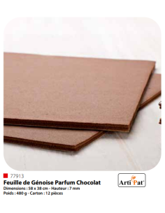 PLACA GENOISE CHOCOLATE - 58x38cm 7mm 480gr