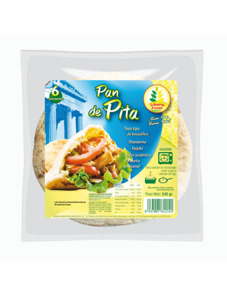PAN PITA 10 x 6uds (AL VACIO) - 510gr