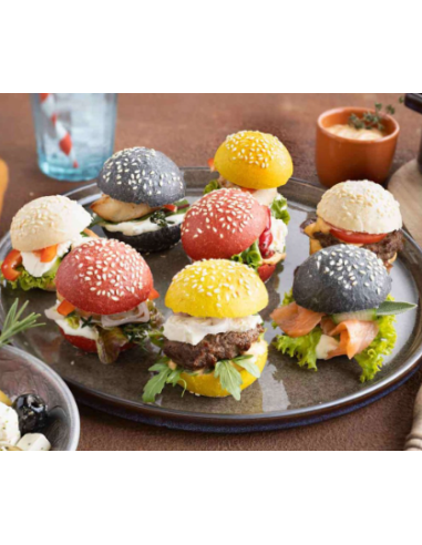 SURTIDO MINI BURGER COLORES (4x40) - 18g Ø5,5cm