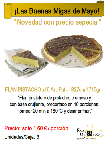 FLAN PISTACHO x10 Arti'Pat -  Ø27cm 1710gr