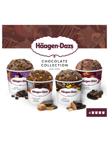 MPK 4 MINI-CUPS CHOCO BELGA HÄAGEN-DAZS - 12x4x 95ml