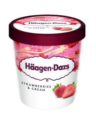 PINT FRESA HÄAGEN-DAZS (STRAWBERRIES&CREAM) (8Uds/Caja) - 460ml